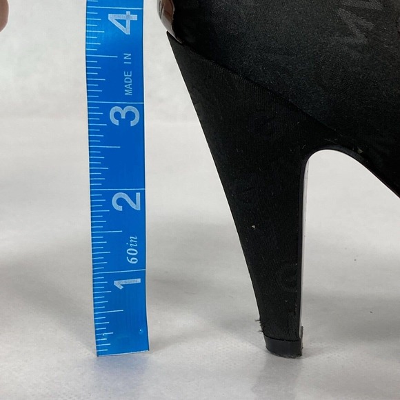 GMV GianMarco Venturi Pumps Womens‎ Sz 9.5 Vintage Black Leather Logo Heels - Picture 6 of 6